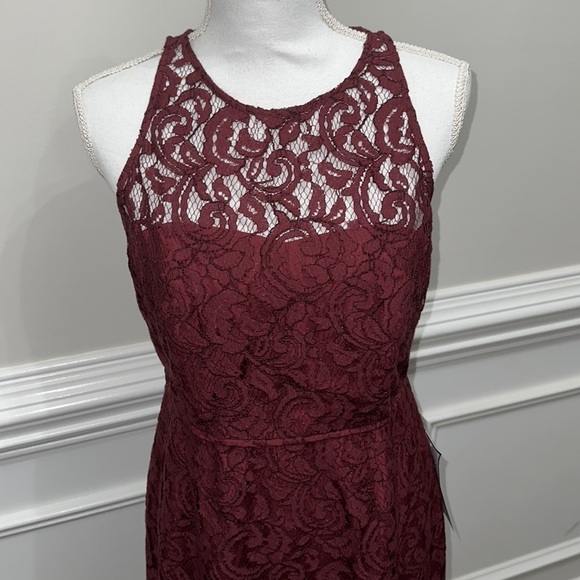 NWT J. Crew Pamela in Leaver Lace Wine Color Midi Dress sz 10 - Picture 3 of 10